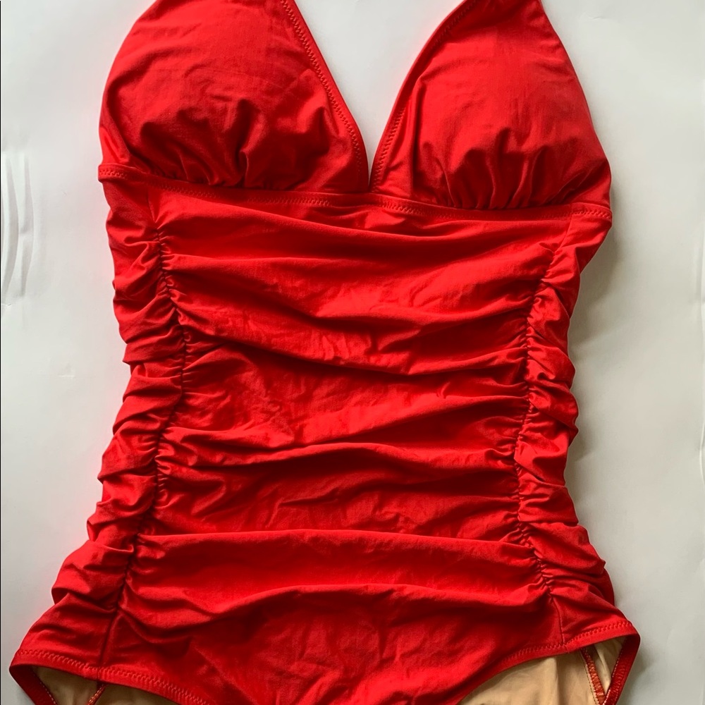 J.Crew ruched femme halter swimsuit